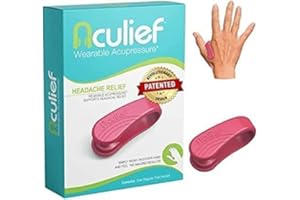 Aculief - Akupressur Werkzeug - Preisgekrönter Akupressur Clip zur Natürlichen Linderung von Kopfschmerzen, Migräne, Verspannung - Tragbares Akupressur Set - 1 Stück (Regulär, Rosa)