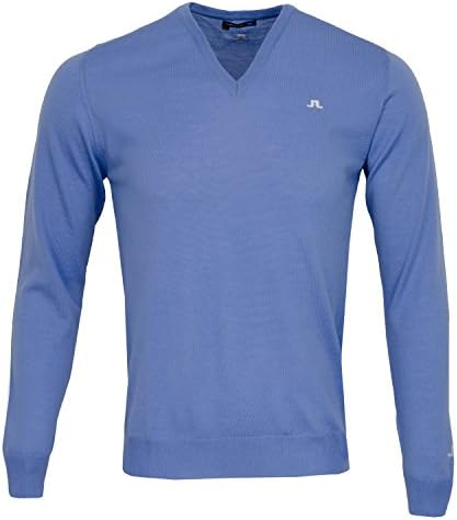 J Lindeberg- Newman V-Neck Tour Merino Silent Blue - S