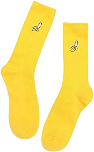 Livecity Cartoon Fruit Embroidery Hosiery Warm Soft Cotton Elastic High Knitting Socks