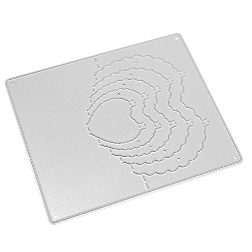 Amazingdeal365 5 PCS Herz Metall Form Schablonen Schneiden DIY Dekor Sammelalbum Karten Buchzeichen Lesezeichen als Geschenk für Freunde Geburtstag Kinder,Kindergarten Hobby Schule Handarbeit Unterricht usw. Ein tolles Geschenk! - 5