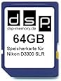 DSP Memory Z-4051557430488 64GB Speicherkarte f&uuml;r Nikon D3300 SLR