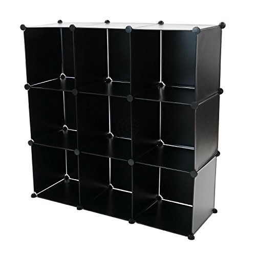Preisvergleich Produktbild Schuhschrank Stufenregal Modular Garderobenschrank 9-Kubus 35x35cm schwarz