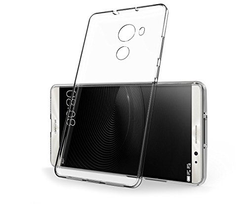 PREMYO Huawei Mate 8 Cover transparent aus TPU (Silikon ähnlich) flexibel. Huawei Mate 8 Handyhülle transparent. Huawei Mate 8 Bumper Case ultradünn