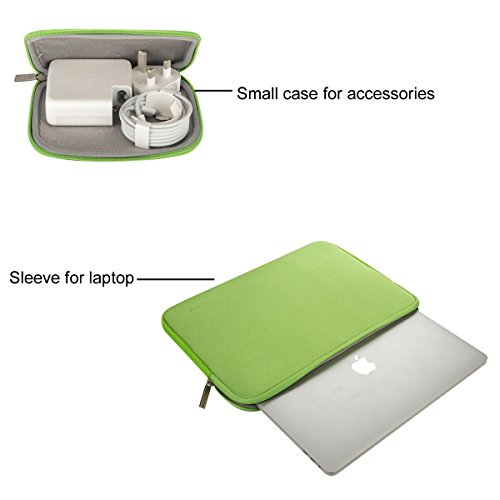 MOSISO Wasserresistente Lycra Laptop Hülsen Beutel Abdeckung für 13-13.3 Zoll MacBook Pro, MacBook Air, Notebook mit kleinem Kasten Fall, Greenery - 2