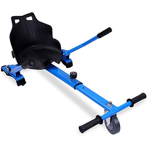 RCB Hoverkart para Hoverboard Asiento Kart para Patinete eléctrico Scooter Longitud Ajustable, Compatible con Todos los hoverboards - 6.5/8 / 8.5/10 Pulgadas (Azul)