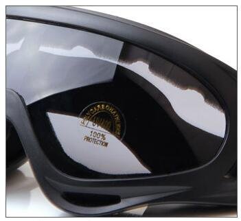 Kottle Outdoor-winddicht Skibrillen mit UV-Schutz, Motorrad fahren Gläser CS Armee taktische militärische Brille Schutzbrille (Grau) - 4