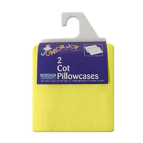Junior Joy Cot Cotton Pillow Case (Pack of 2, Lemon)