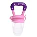 Per Safe Silicone Baby Food Feeder Pacifier with Fresh Vegetables and Fruits for Feeding Toddlers Soft Feeding Tool Bite Gags for Newborn Baby Boys and Girls(Pink,M)