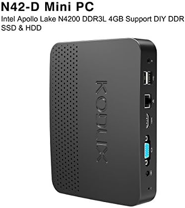 N42-D Fanless Mini PC Intel Pentium N4200 (up to 2.5 GHz) [【Licensed Windows 10 Pro】4GB DDR3L Extensible 2xSODIMM DDR Max 8Gbx2 DIY SSD &amp;HDD Slot/802.11ac 2.4/5G Dual Band Wifi/ Dual Screen/Gigabit Ethernet/USB-C/NAS