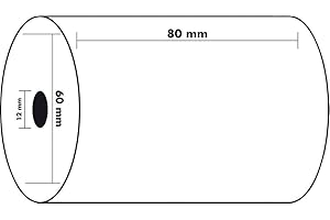 30 Bobines de caisse 80 x 60 X 12 mm Papier thermique pour Caisses Enregistreuse rouleau de papier Thermique ECONOMIQUE pour ticket reçu de caisse et imprimante thermique univers graphique UGR07