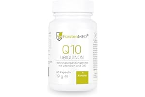 ‎FÜRSTENMED FürstenMED® Coenzym Q10 Ubiquinon Kapseln + Vitamin B1, B6, B12, Selen, Biotin und Vitamin C - 60 Q10 Kapseln Ubichonon mit 100mg Coenzym - Hochdosiert Vegan & ohne Zusatzstoffe