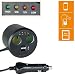 Produktbild Eurosell 12V Zigarettenanzünder Buchse Y 4er 4fach Weiche Verteiler Stecker KFZ Auto + 2x USB Port Ladegeräte Smartphone ipad iPhone Getränkehalterung Getränke Halter Halterung + Spannungsmesser