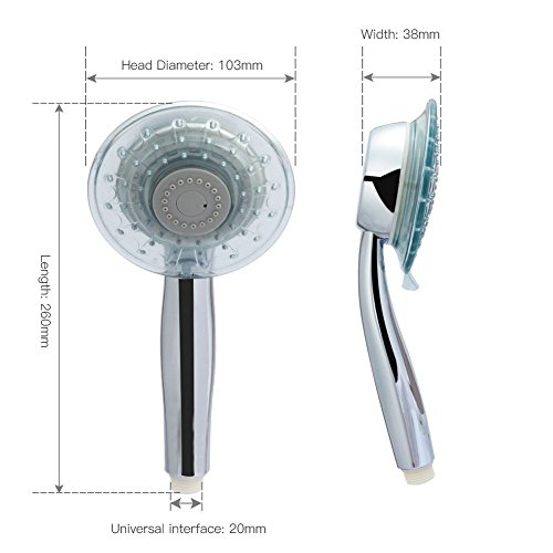7 Farbwechsel Duschkopf LED-Licht automatisch Badezimmer Duschkopf Einstellbare Spritzdüse Regenmenge MaiTian - 7