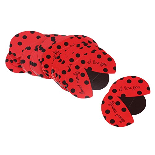 F Fityle 50 Pezzi Carte di Caramelle Etichette A Forma di Ape/Coccinella/Farfalla Decorazione Lecca-Lecca - coleottero