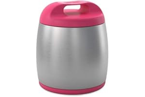 Chicco Portapappa Termico Neonato, Thermos Pappa Compatto in Acciaio Inox per Bebè e Bambini, Contenitore Termico per Alimenti Caldi, Mantiene la Temperatura Fino a 6 Ore, 350 ml - 6+ Mesi, Rosa