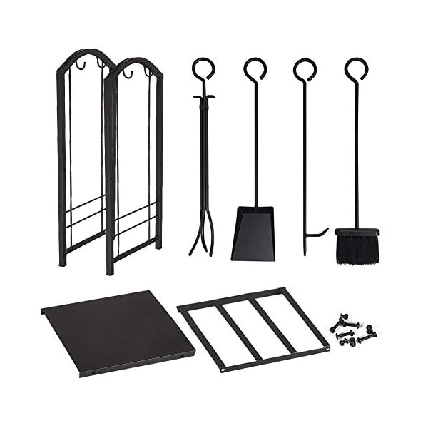 Amagabeli Estante para leña de Chimenea Estante de registro de Chimenea