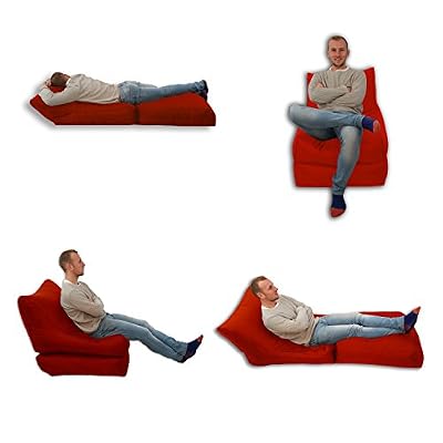 MaxiBean Bed Chaise pouf poire d'intérieur et d'extérieur Rouge Taille XL de Gaming XXXL Waterproof (résistant aux intempéries)