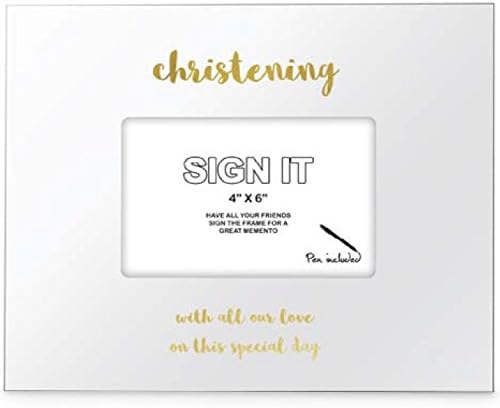 Landmark Christening Sign It Signature Photo Frame With Gold Pen - Baby Naming