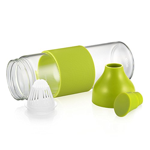 Ecooe Glaskaraffe 800ml Glas Wasserflasche aus Borosilikatglas Dickes Glas Wasserkrug mit Silikon Deckel Karaffe - 5