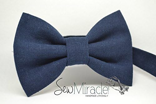 Linen bow tie - Navy bow tie - Men's bow tie - Pocket square - Men's accessory - Gift for Men - Wedding - Birthday,
