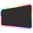 SPEED RGB Gaming Mouse Pad, Soft Glowing 14 LED Modes, Gaming Desk Keyboard Pad, Mouse Mat, Non-Slip Rubber Base - 78x30 cm - Black