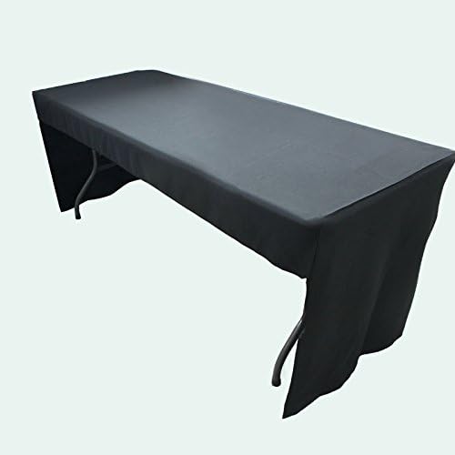 2 x Black 6 ft Fitted 3 Sided Rectangular Trestle Exhibition Tablecloth Venue Occasion Venue Wedding