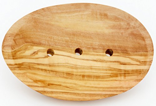 Seifenschale OVAL aus Olivenholz. Holzschale - Seifenschälchen. Geölt. 12,5 x 8,5 cm.