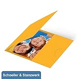 für Bildformat: 6x9 cm 25 Stück orange Passbildmappen Gent für max. 6x9 cm Bewerbungsbildfotos ohne Passepartout - Schoeller & Stanzwerk