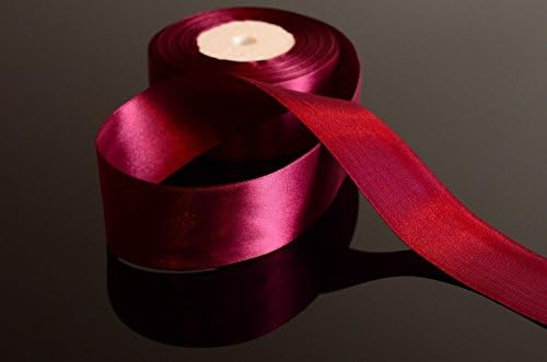 Glamour Beauty 25M Satin Ribbon Reel Wide Double Faced Satin Ribbon Roll Quality Ribbon Crafts (Maroon 10mm)