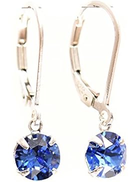 Ohrringe Sterling Silber Swarovski Kristall Blau inkl. Geschenkverpackung inkl. Geschenkbox
