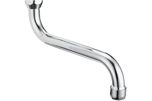 400213 Schläfer | Bec mural universel en S 30 cm x 3/4" chromé pour robinet cuisine, tuyau de rechange pour mitigeur mural avec aérateur intégré économiseur d'eau compatible Neoperl