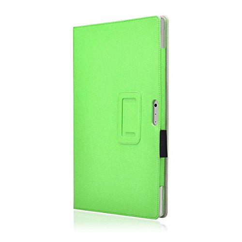Tasche für Microsoft Surface Pro 3 mit praktischer Stand Funktion aus robustem Kunstleder und zusätzlicher Display-Schutz-Glas Panzerglas kombiniert Schutz und Design für Ihr Microsoft Surface Pro 3 Hülle Cover Case Grün von UC Express® - 5