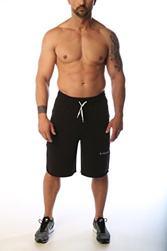 Kinquee Sports Trousers with Extra Deep Pockets – With Perfect Fit 100 % Practical High-Quality Gym Shorts Sweat Shorts, black