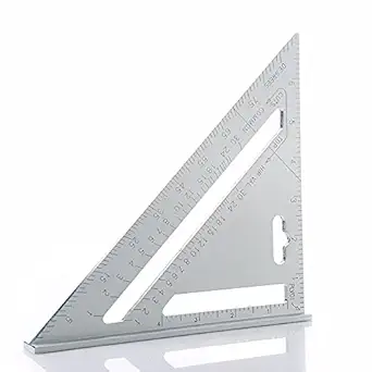 Nirency Double Side measurement Carpentry Speed Square | Triangle Protractor Scale of engineering works | 90 degree Right Angle Set square | Aluminum Alloy