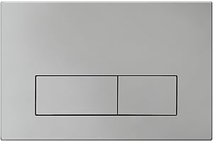 Mendorio Placca di Comando WC, Compatibile con Geberit Sigma, UP300 e UP320, Piastra Doppio Scarico, Dimensioni 243×163 mm, Completa di Set di Leve di Scarico e Telaio di Montaggio,Opaco (Argento)