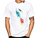 Produktbild URSING_Herren Herrenmode T-Shirt Rundhals Basic Shirt Kausal Kurzarm T-Shirts Tees Tops Sommer Oberteile Schick Sportshirt Baumwolle Bluse Oversize Kurzarmshirt Männer Slim Fit Hemd (S, Weiß)