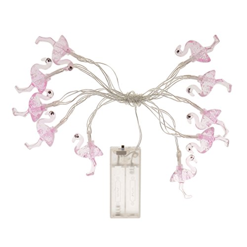 Preisvergleich Produktbild ledmomo batteriebetrieben 10 LED Flamingo Leuchten String Party Deko Lichterkette (weiß)