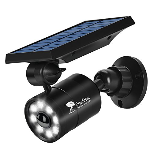 Solarleuchten Garten,Solarleuchten mit Bewegungsmelder Außen Balkon Kugel 1400-Lumen Highlight 5W (110W Entspr.) Flut- Spotbeleuchtung Außenlampe mit Bewegungsmelder LED Solar Aussenleuchten, DrawGreen Aluminium Metall Solarlampen Solarleuchten Außen Garten Balkon