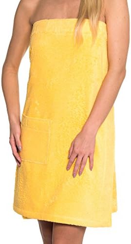 MIA exclusive Sauna Towel from the Sophie Bernard Collection „Bath &amp; Spa“. 100% pure Cotton, 430 gf/sqm. Feel at ease! L/XL-Size / yellow