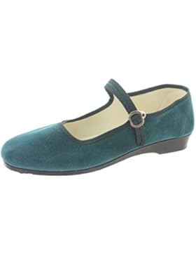 MIK funshopping Samt-Ballerina CHINA FLAT petrol