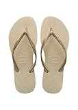 Cierre: Sin cordones Havaianas Slim Chanclas Mujer, Oro (SandGrey/Light Golden), 37/38 EU