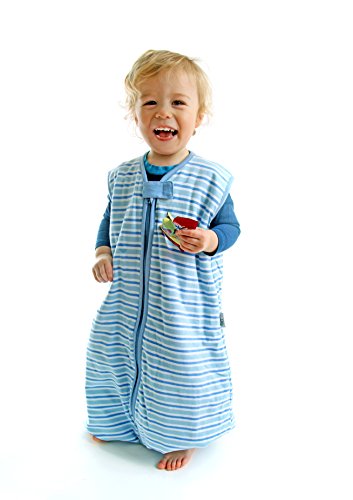 Schlummersack Baby Sommerschlafsack mit Füssen 0.5 Tog – Blue Stripes – erhältlich in 5 verschiedenen Grössen - 3