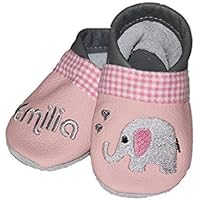 Jessica Pahnke Designs - Krabbelschuhe Elefant , Mädchen , viele Motive , Hergestellt in Deutschland
