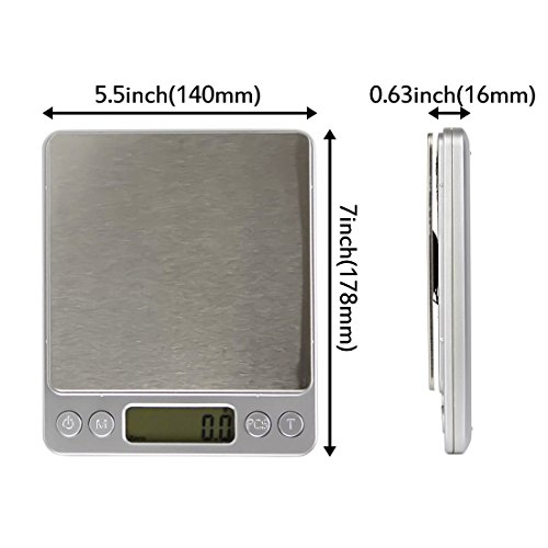 TopEUR Digitale Küchenwaage Digitalwaage Professionelle Waage Electronische Waage Küchenwaage Briefwaage LCD kochende Gramm-Skala (3000g, 0.1oz / 0.1g) - 5