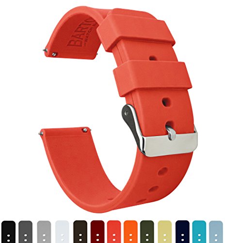 Barton Silicone Quick Release - Las Correas de Reloj de Goma Ligera de 20mm Naranja