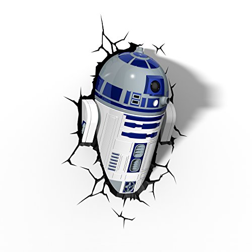 Star Wars R2-D2 3D Light FX LED Kinderlampe -Nachtlicht für kinder mit automatische Abschaltung und wandaufkleber - 3