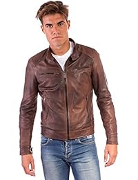 D'Arienzo - Hamilton &bull; Colore Marrone &bull; Giacca in Pelle Marrone Effetto Naturale Quattro Tasche