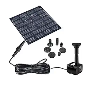 ELEPHANTBOAT Solar Fountain Water Pump for Bird Bath Solar Panel Kit Outdoor Fountain for Small Pond, Patio Garden Garden, Pond, Aquarium, with 4 Nozzles (Multicolour).