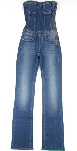 MISS SIXTY "Sophie Overall Bustier Jumpsuit" womens bootcut jeans denim (navy blue)