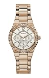 Guess Damen Analog Quarz Uhr mit Edelstahl Armband W0845L3